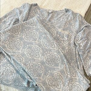 Women's Miss Elaine Blue Patterned Pajama set XLu